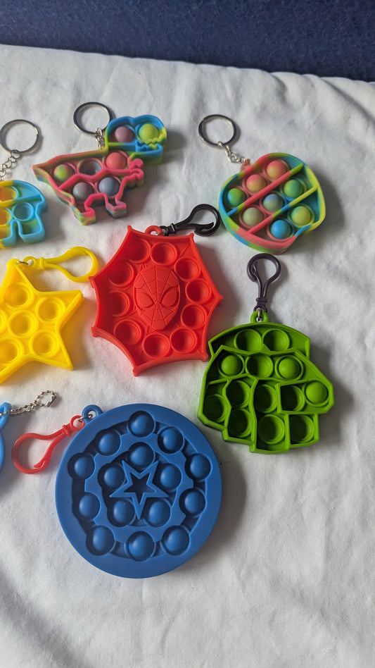 Sensory fidget popper keyring bundle