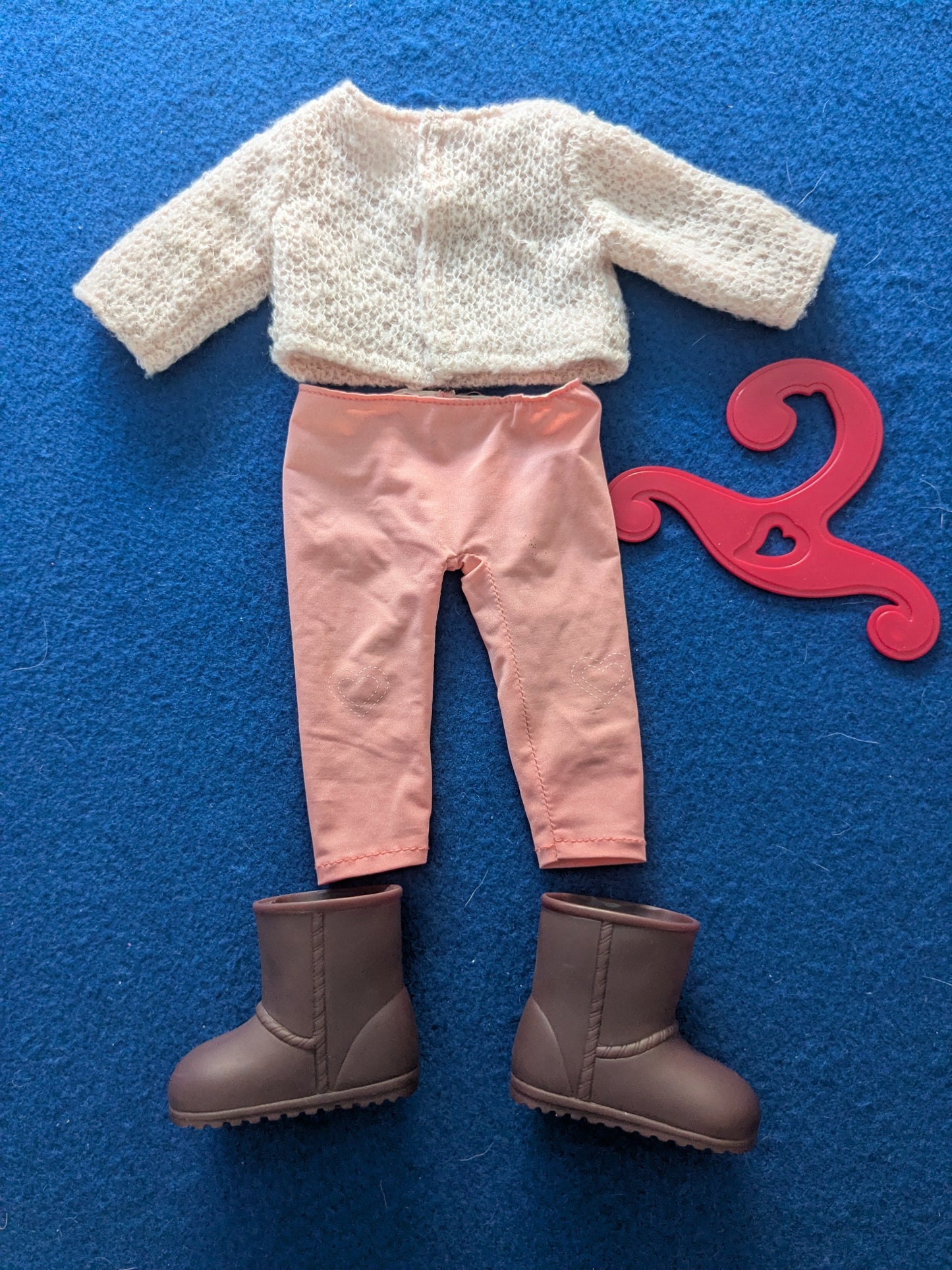 Our Generation Leggings, Jumper, Boots & Coat Hanger Bundle