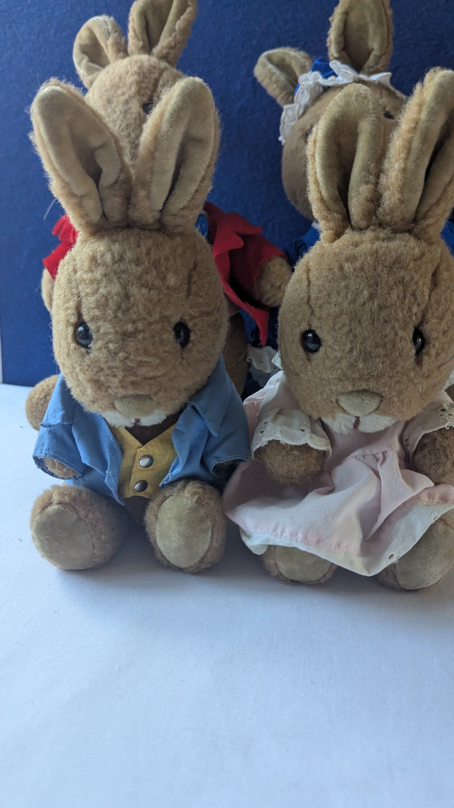 Royal Doulton Bunnykins by Golden 1985 Mr & Mrs Rabbit, Peter & Cottontail Plush Bundle