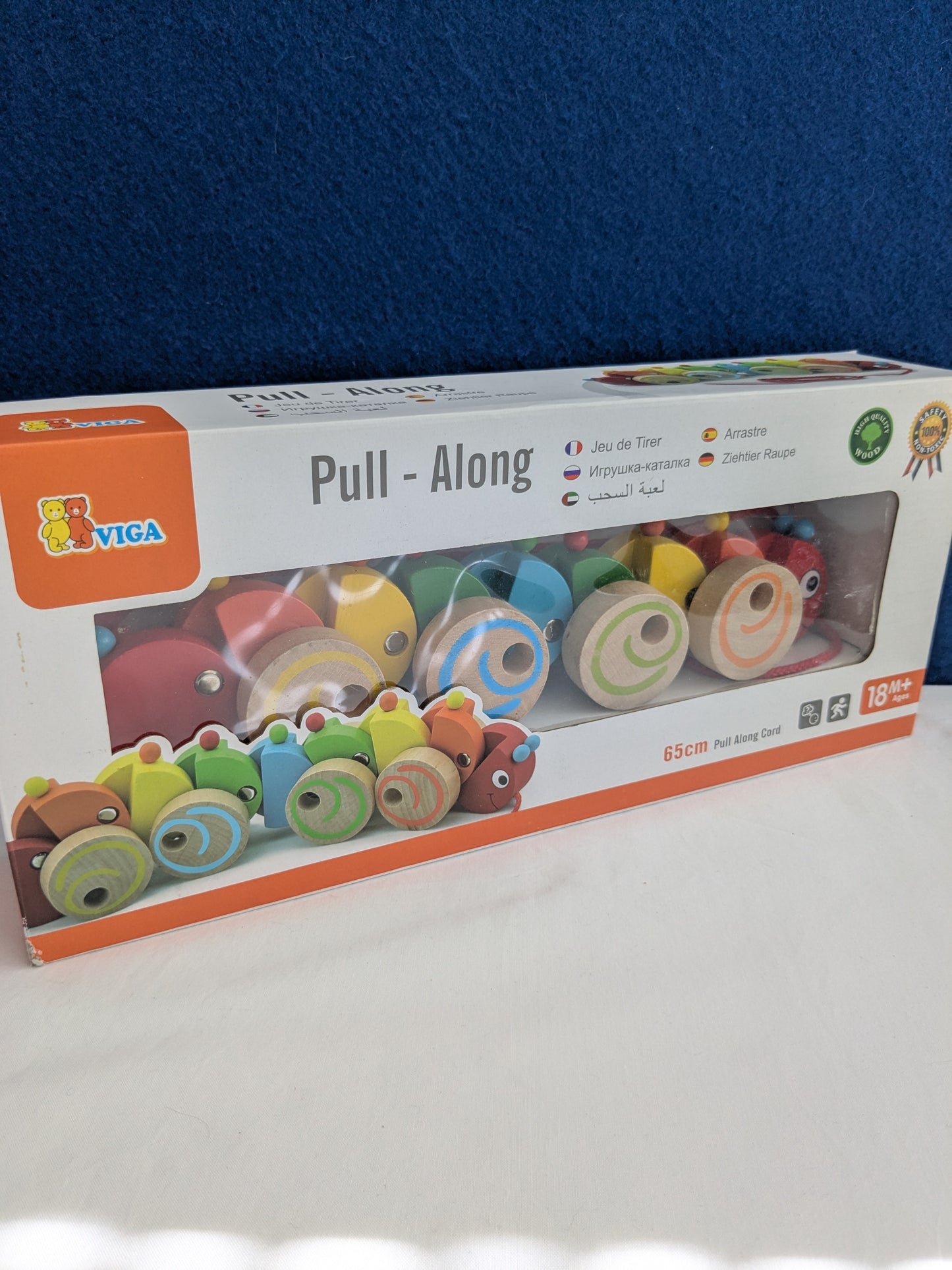 Viga Pull Along Wooden Catterpillar