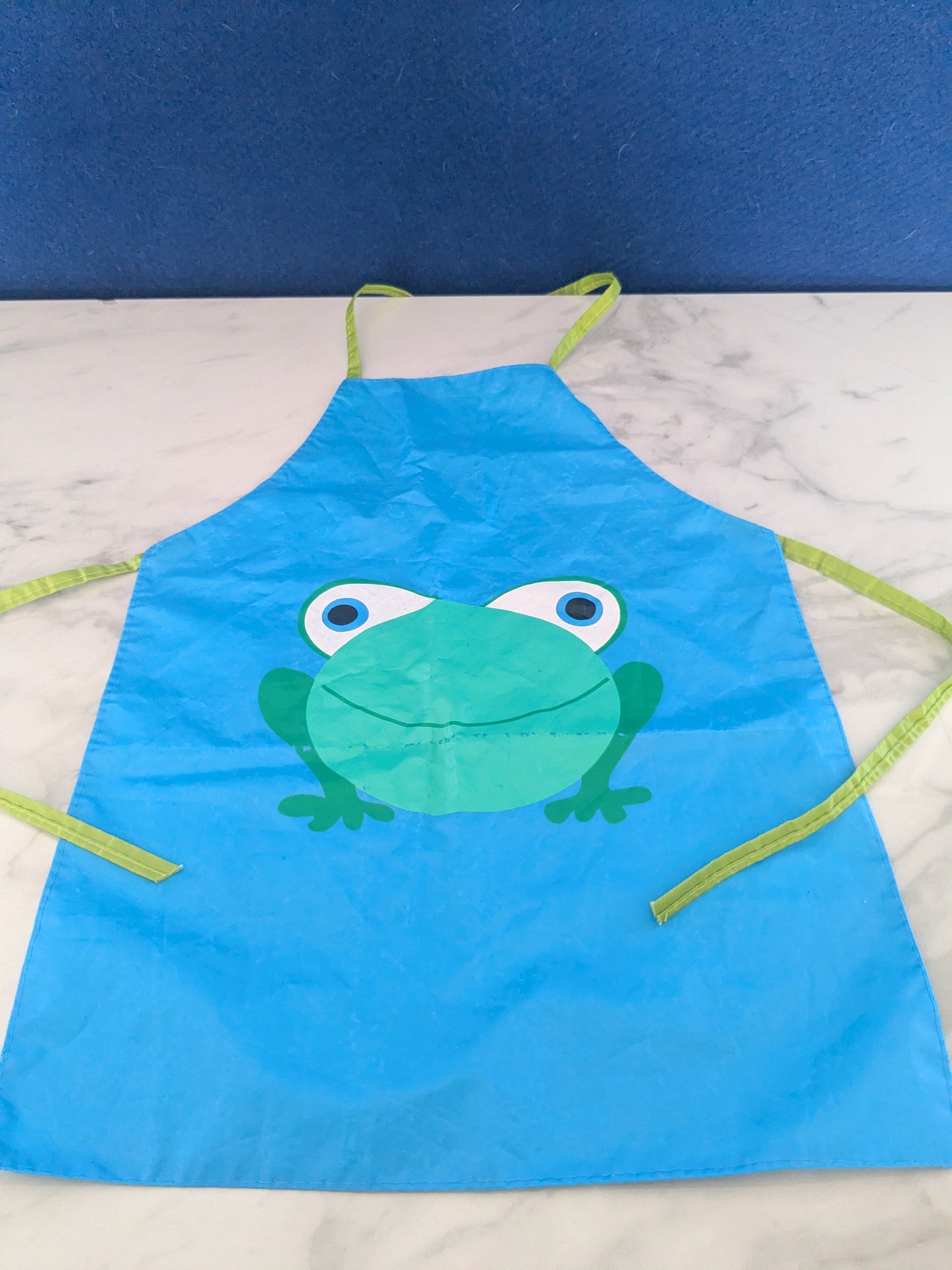Children's Blue Frog Apron - Up to 5/6 yrs