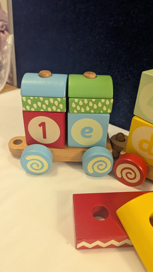 ELC Wooden Stacking Train with Letters & Shapes