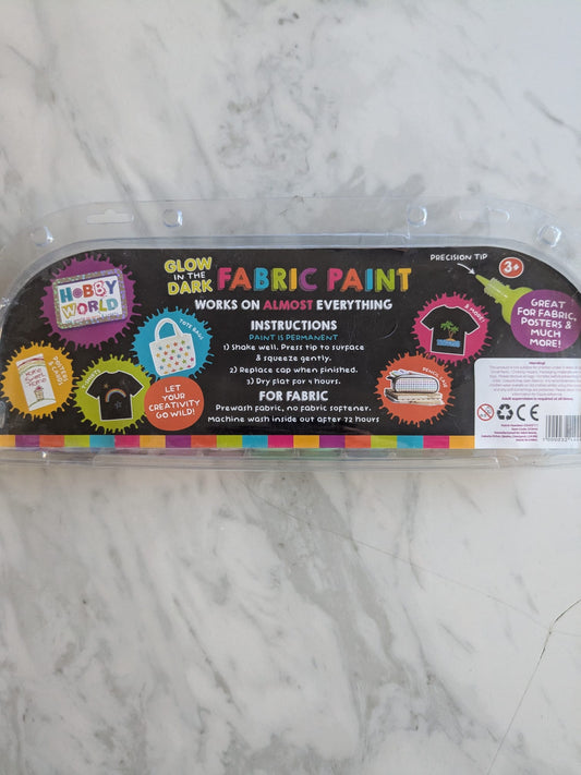Hobby World 12 Glow in the Dark Fabric Paints