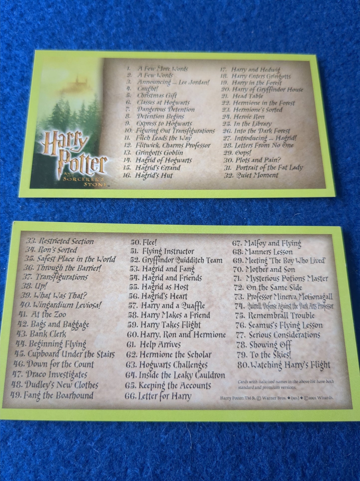 Wizards Harry Potter and the Sorcerer's Stone Trading Cards