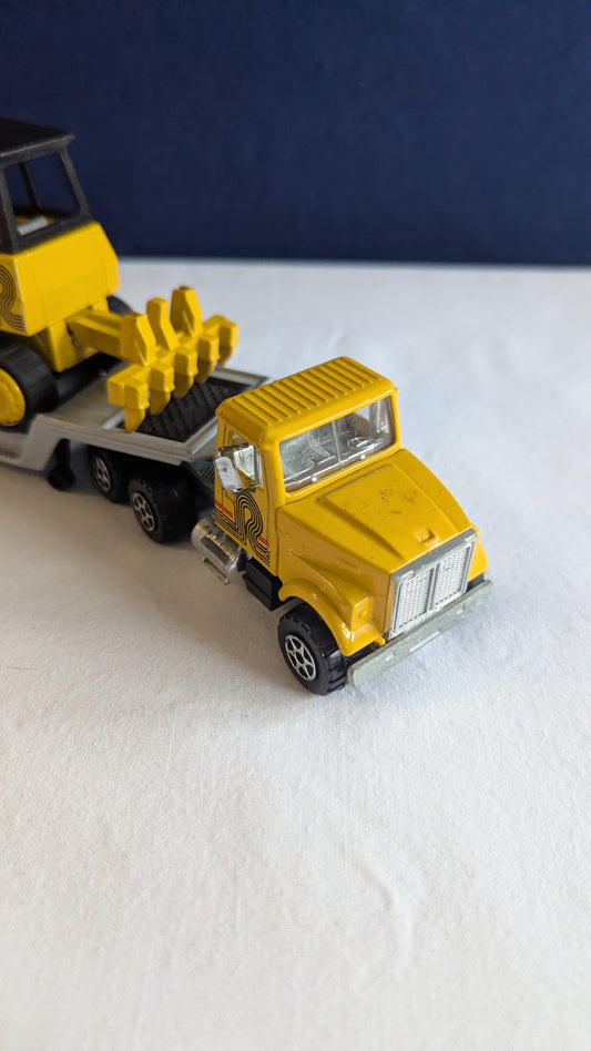 Majorette 3097 1:60 Diecast Super Movers Bulldozer & Transporter