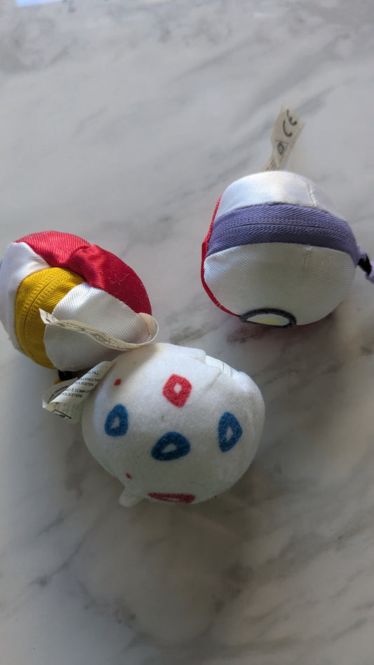 Pokémon Transform Reversible Egg‑Hatch Plushies – Togepi, Gengar & Psyduck (Tomy, 3")