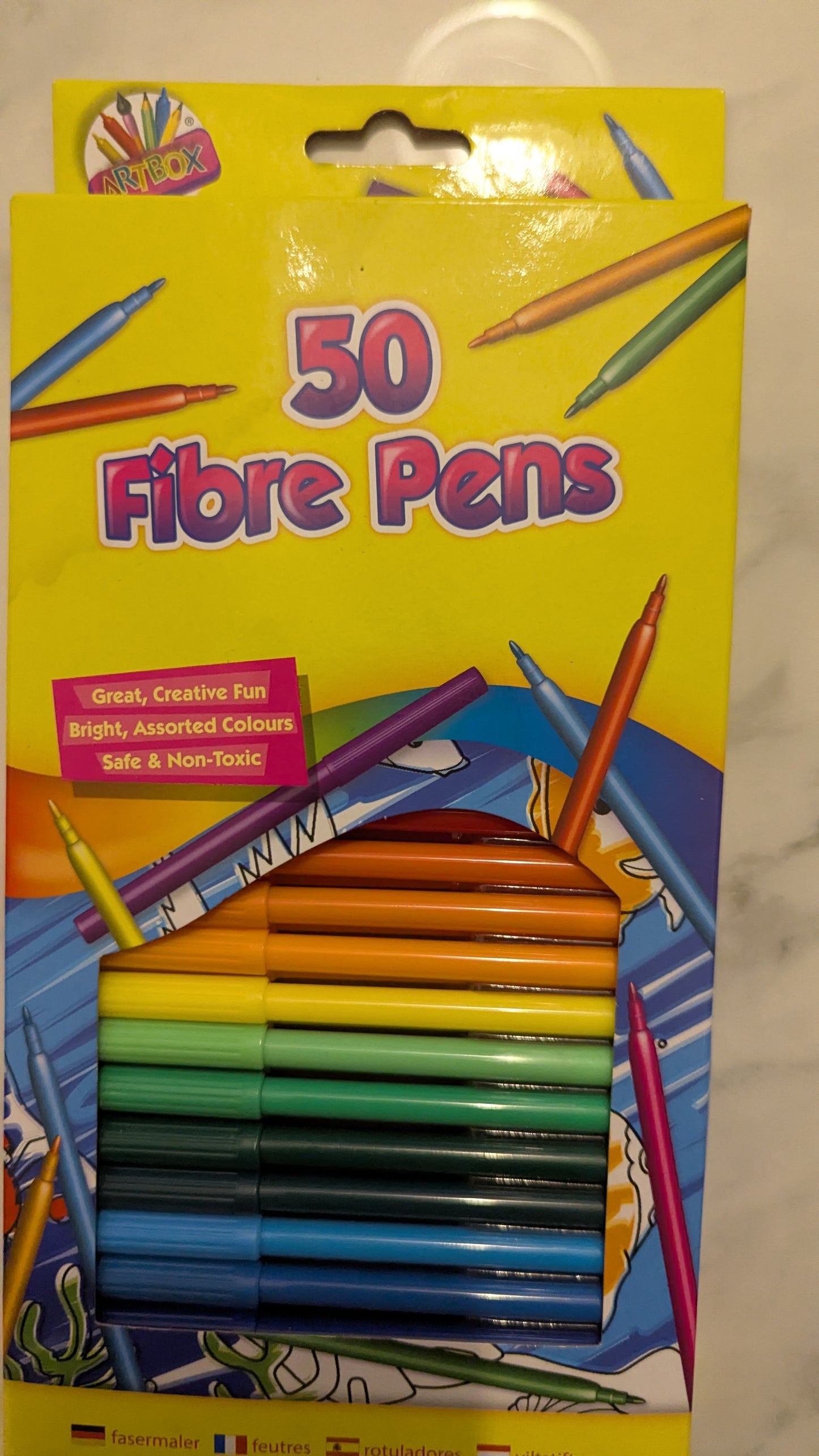 50 Fibre Colouring Pens