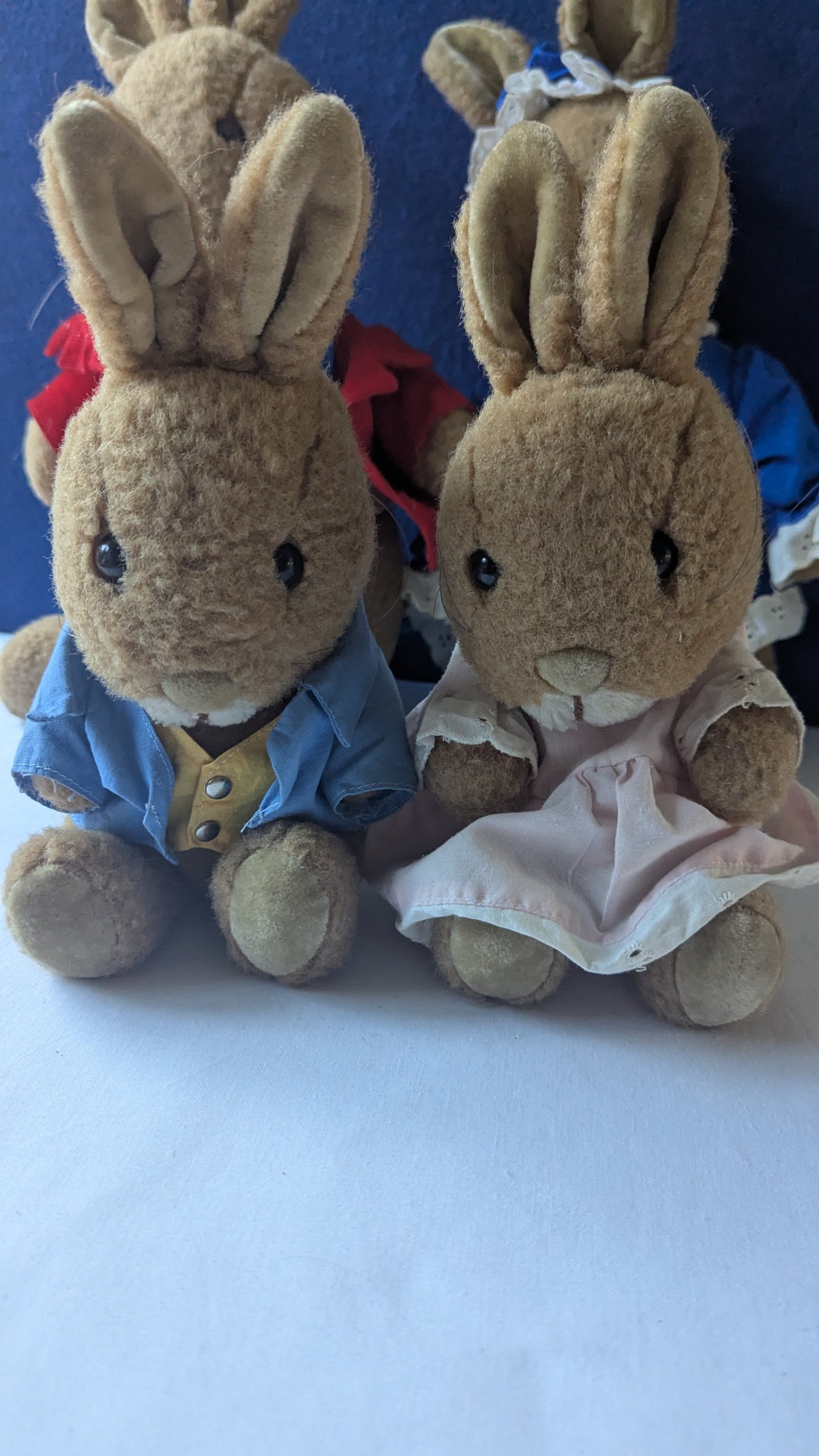 Royal Doulton Bunnykins by Golden 1985 Mr & Mrs Rabbit, Peter & Cottontail Plush Bundle
