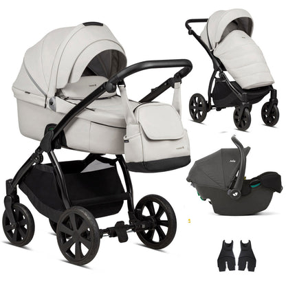 Noordi Fjordi V1 Leather 3in1 with Joie i-Snug 2 Car Seat, Cloud