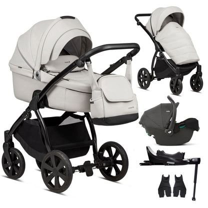 Noordi Fjordi V1 Leather 3in1 with Joie i-Snug 2 Car Seat, Cloud