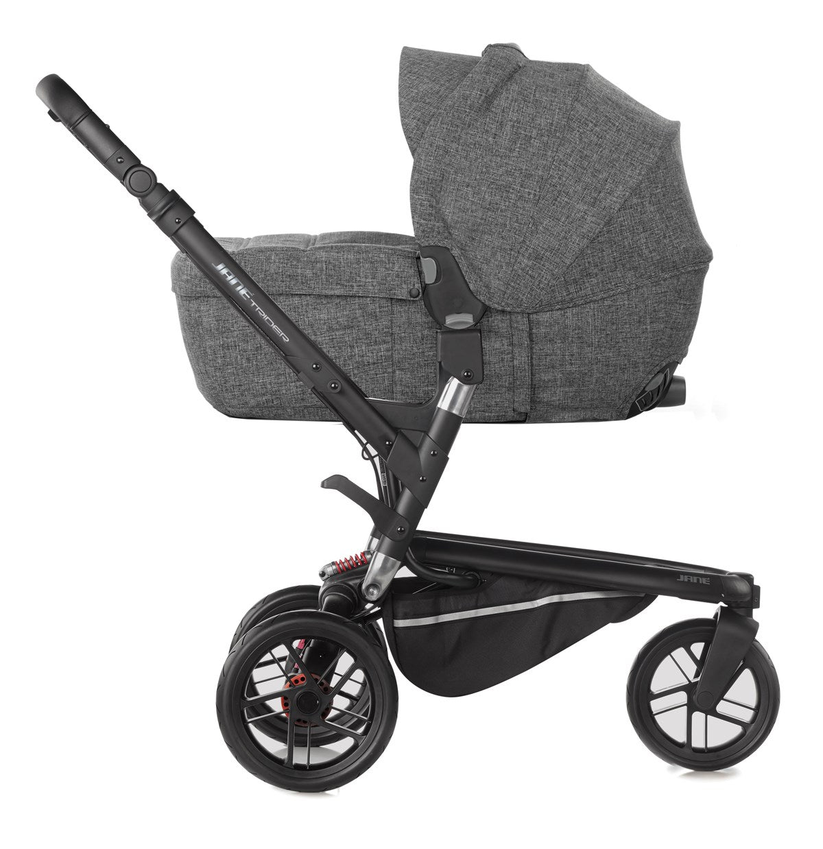 Jané Crosswalk-R All-Terrain Travel System with Carrycot & Koos iSize R1, Tech Mouse / Black Grey