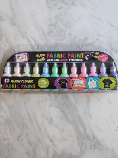 Hobby World 12 Glow in the Dark Fabric Paints