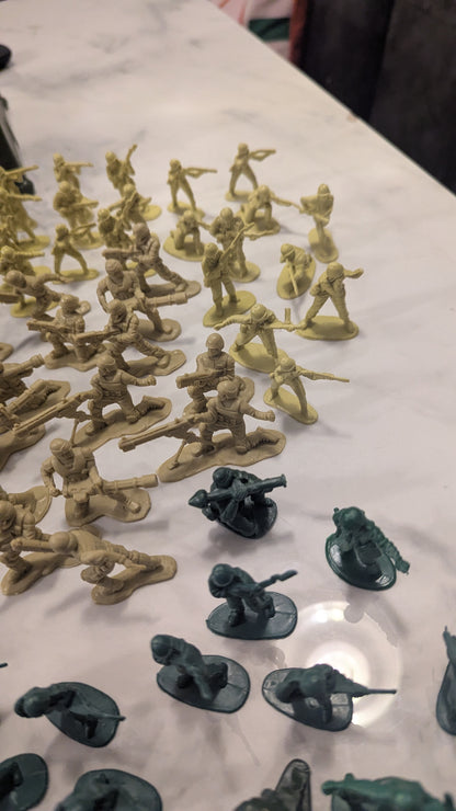 Plastic Box of Action Men Figures, Accessories and Vehicles