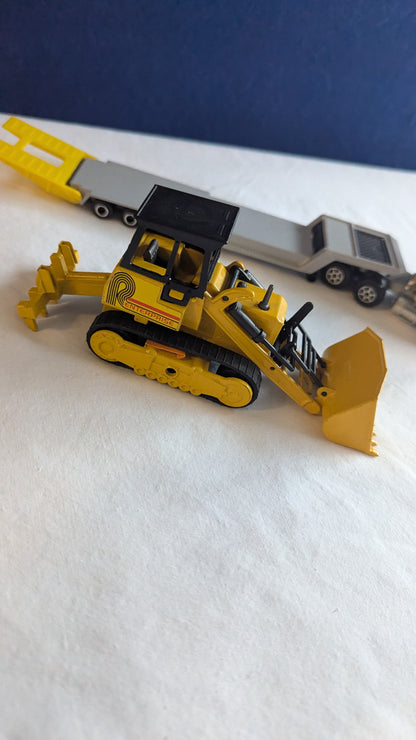 Majorette 3097 1:60 Diecast Super Movers Bulldozer & Transporter