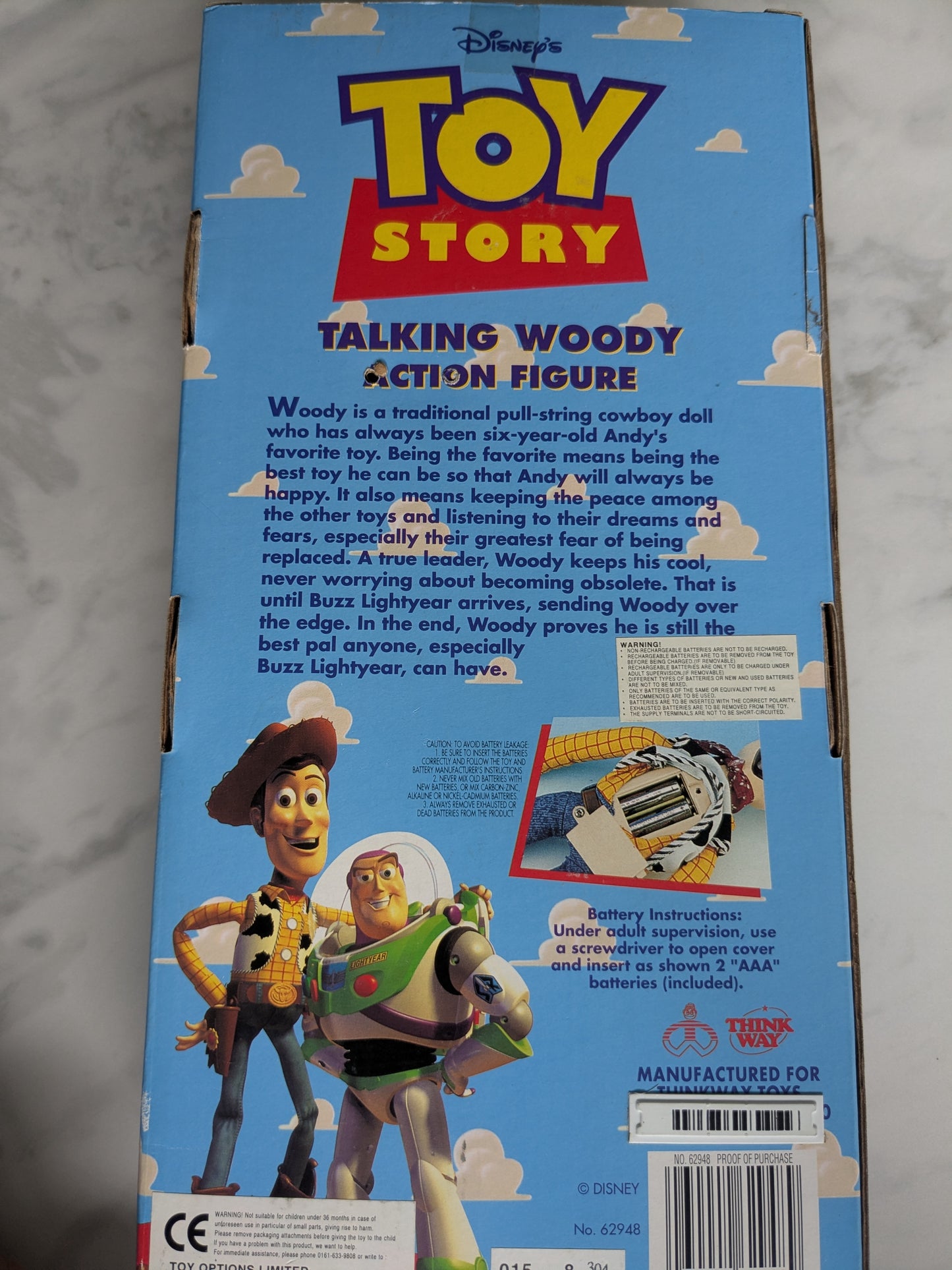 Vintage Thinkway Toy Story Talking Woody Action Figure 2001-2003 Button Activated