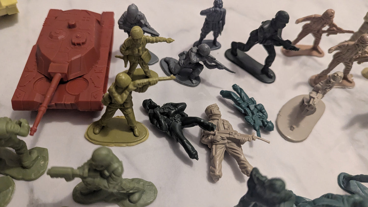 Plastic Box of Action Men Figures, Accessories and Vehicles