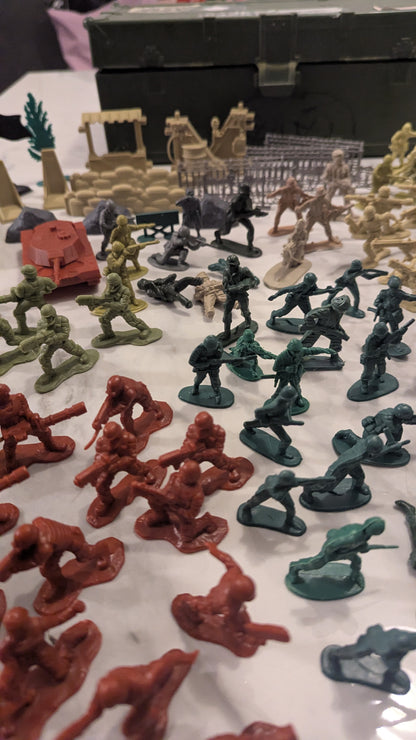 Plastic Box of Action Men Figures, Accessories and Vehicles