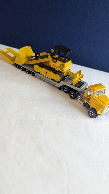 Majorette 3097 1:60 Diecast Super Movers Bulldozer & Transporter