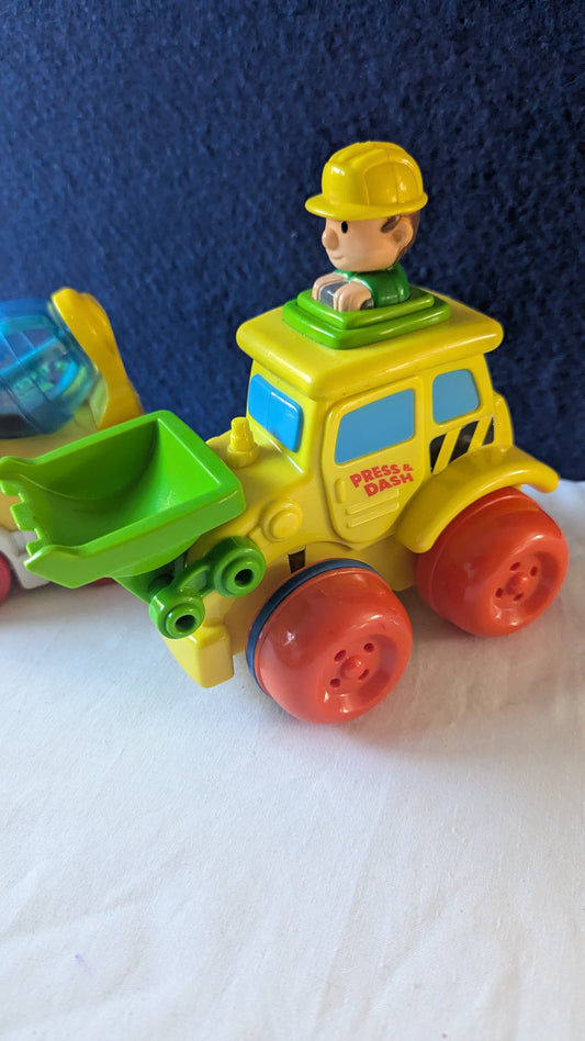 Press & Dash Digger and Push Cement Mixer Toy Bundle