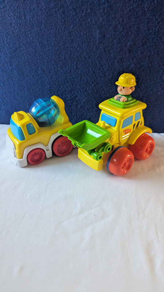 Press & Dash Digger and Push Cement Mixer Toy Bundle
