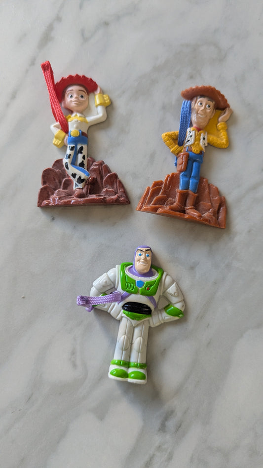 Vintage General Mills Cereal Premium Toy Story 2 Jessie, Woody & Buzz Hangng Ornaments