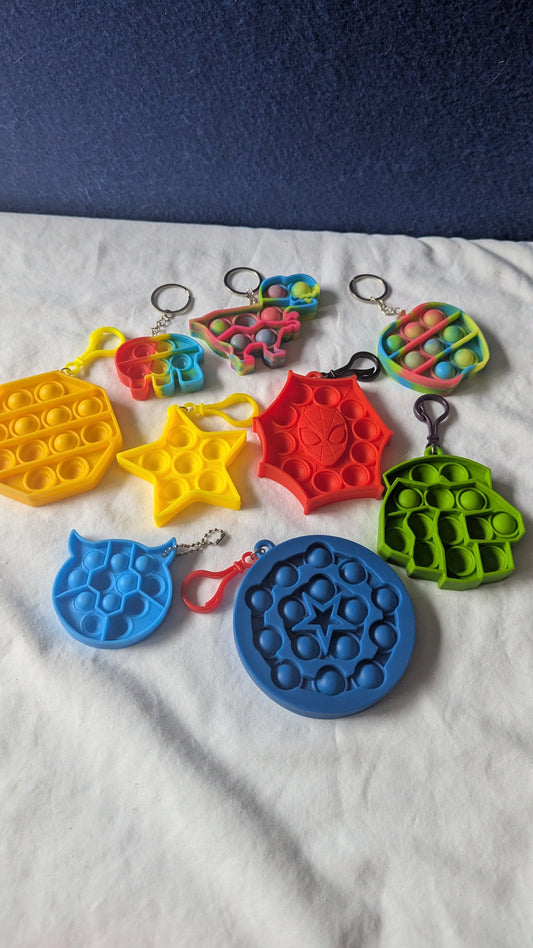 Sensory fidget popper keyring bundle