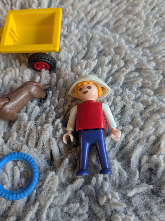 Playmobil 3715 Boy with Tractor & 2 Dogs c.1990