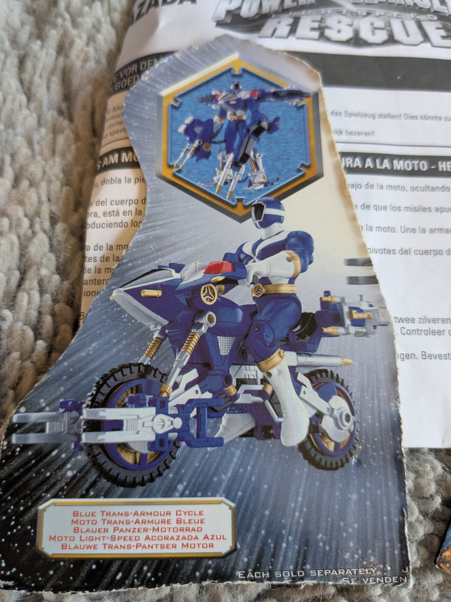 Ban Dai Power Rangers Lightspeed Rescue Blue Ranger c.2000