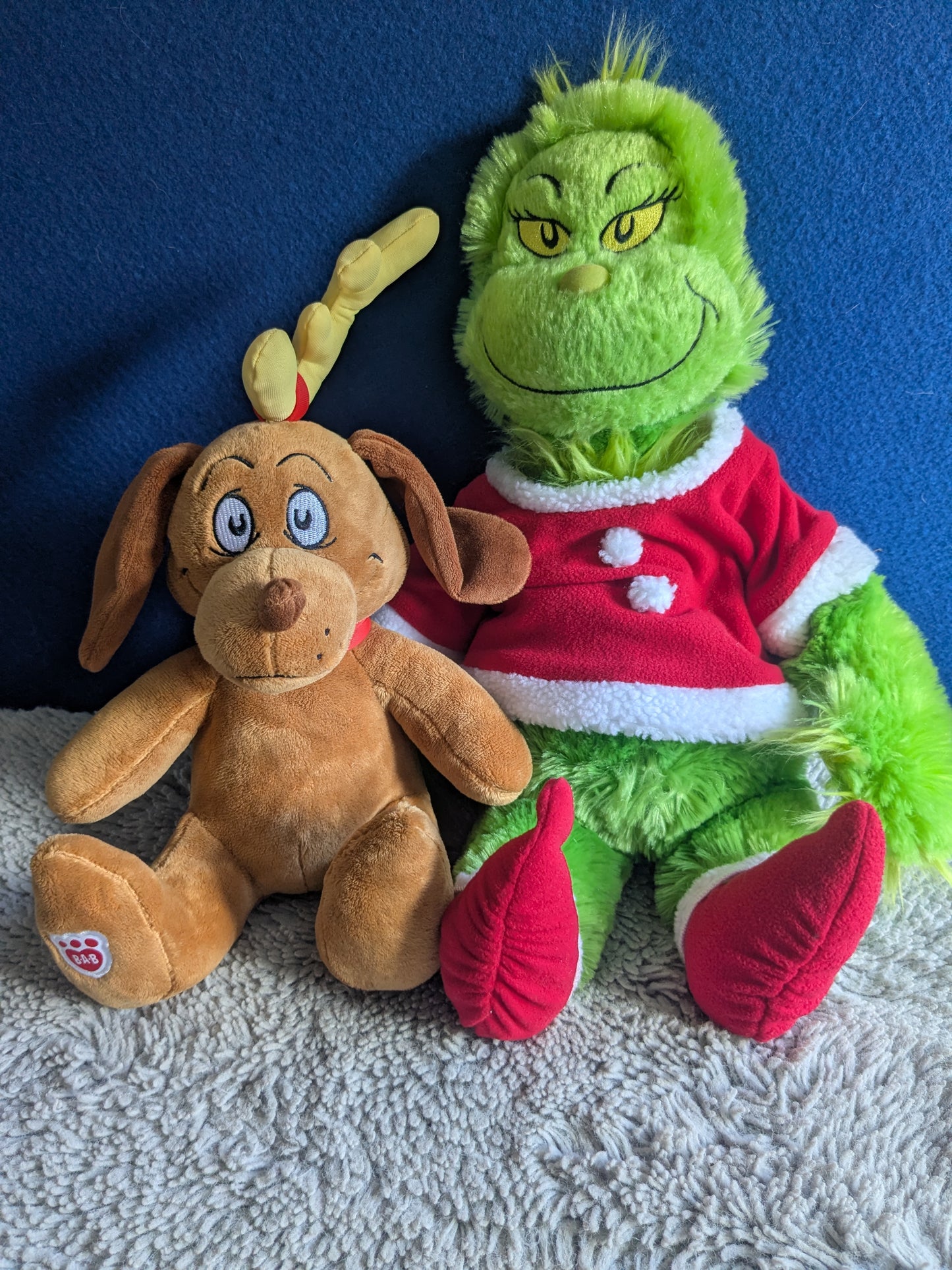 Build a Bear (BaB) The Grinch & Max 20" Plush Christmas Bundle