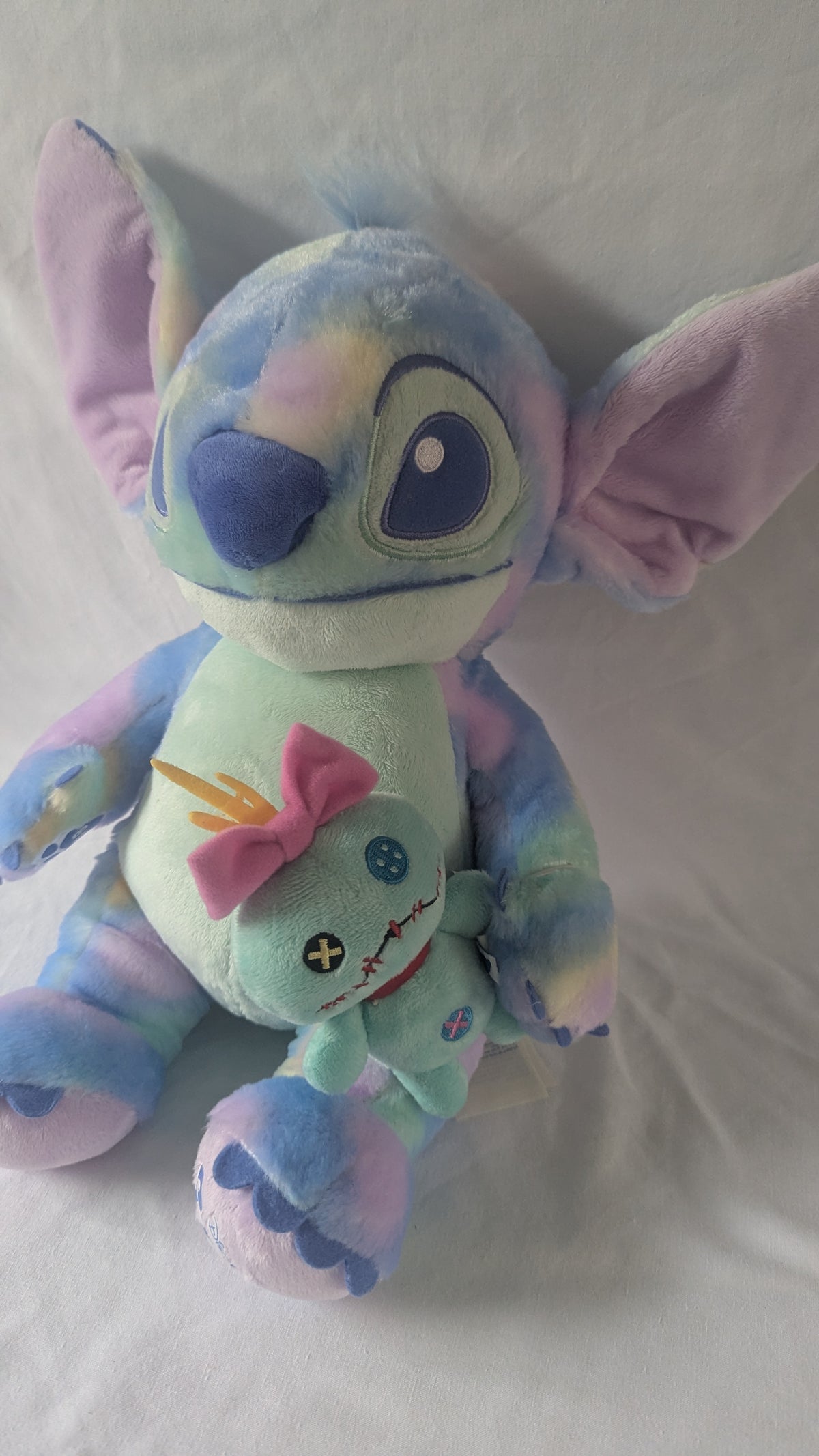 Disney Spring Tie-Dye Stitch 15" Plush with Scrump