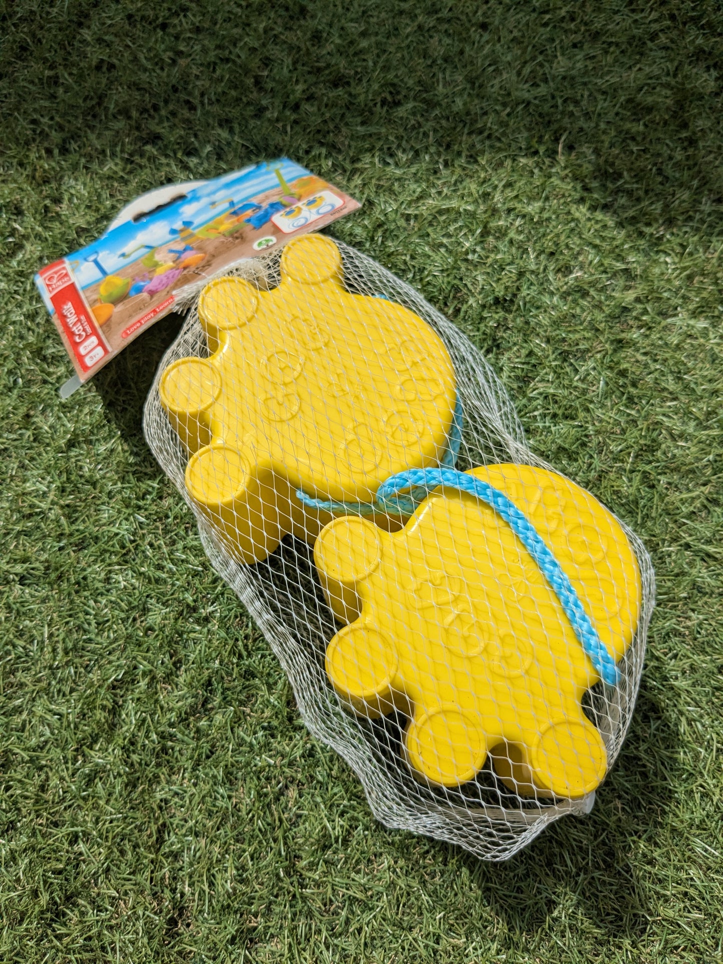 E4014AE Cat Walk Paw Print Stilts - Yellow & Blue