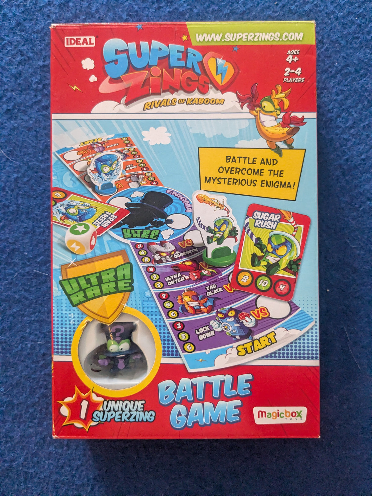 Super Battle Game packaging with colorful design on a blue background
