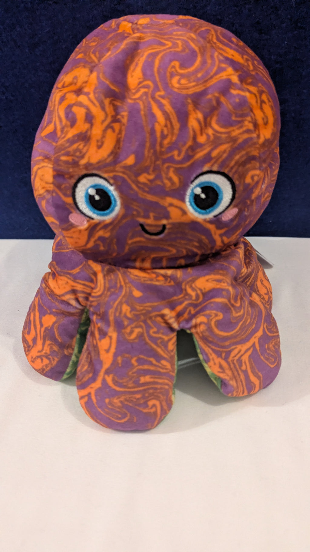 2 in 1 Reversible Octopus Sensory Plush Green/Orange/Pink