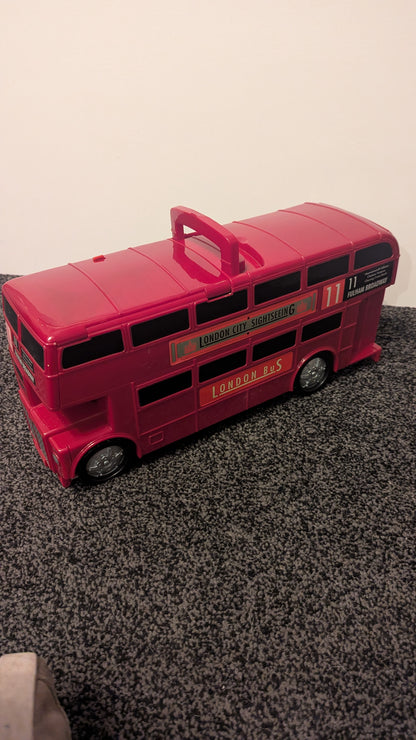 Vintage Motor Max Take-Along Transforming London Bus City Scene Playset