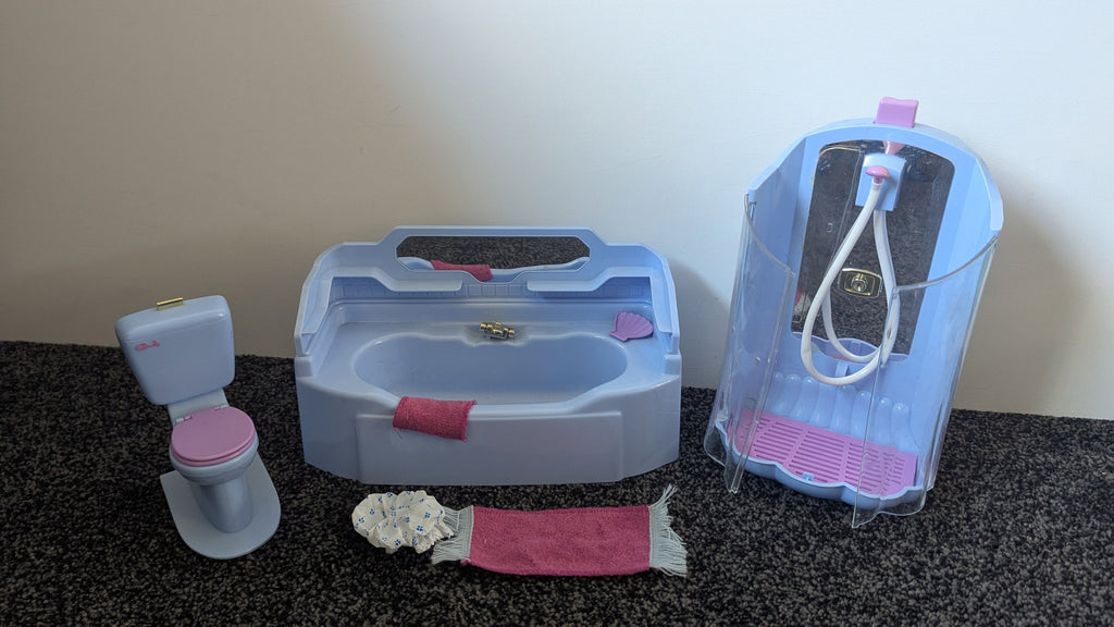 Vintage Sindy Blue Bathroom Set
