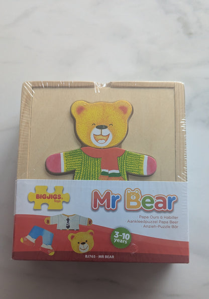 Mr Bear Wooden Dress Up Puzzle & Storage Box BJ765