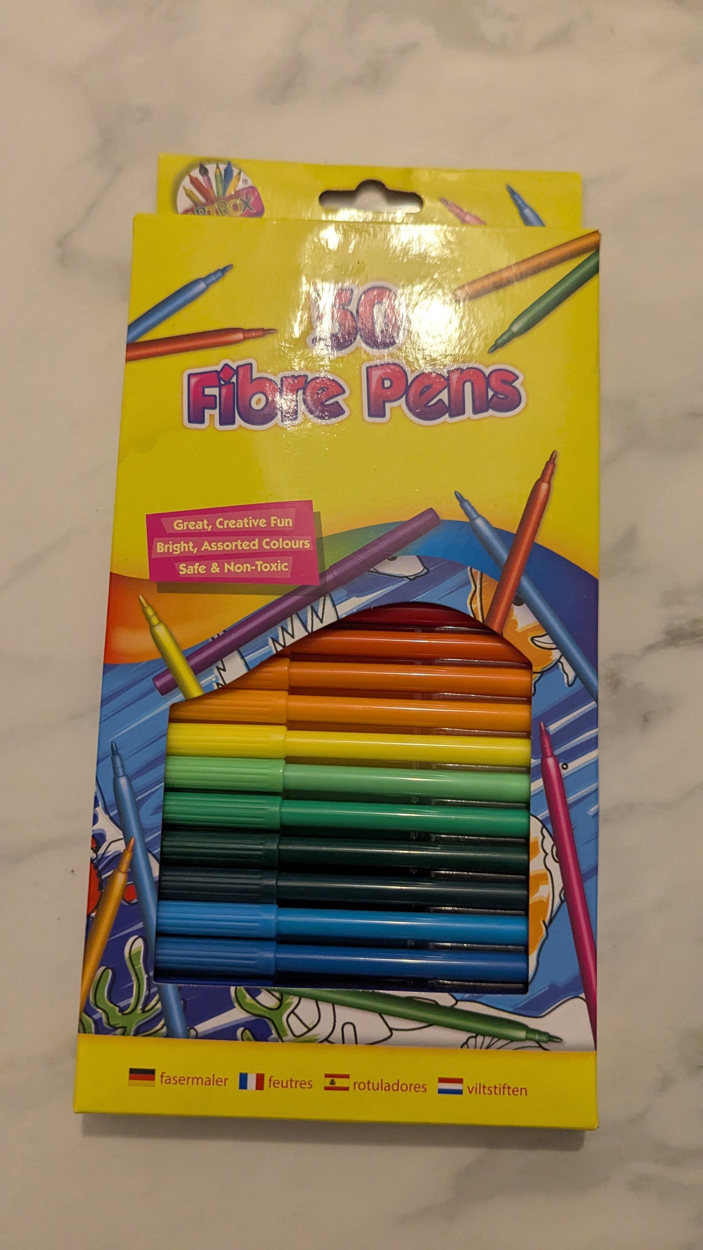 50 Fibre Colouring Pens