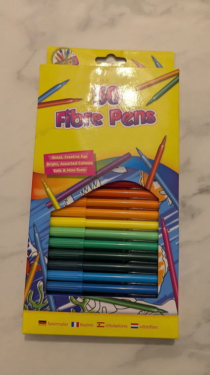 50 Fibre Colouring Pens