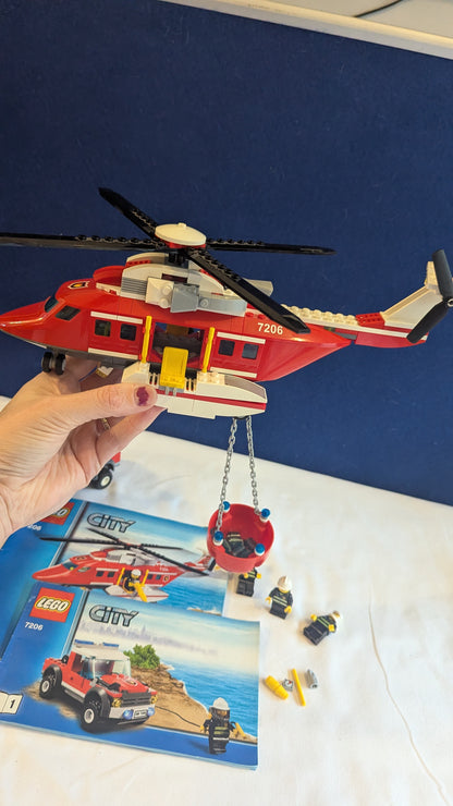 Lego City 7206 Fire Helicopter & Jeep