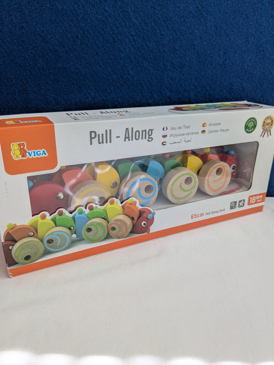 Viga Pull Along Wooden Catterpillar