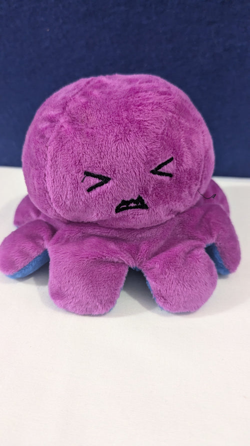 2 in 1 Reversible Octopus Sensory  Plush Small Blue/Pink