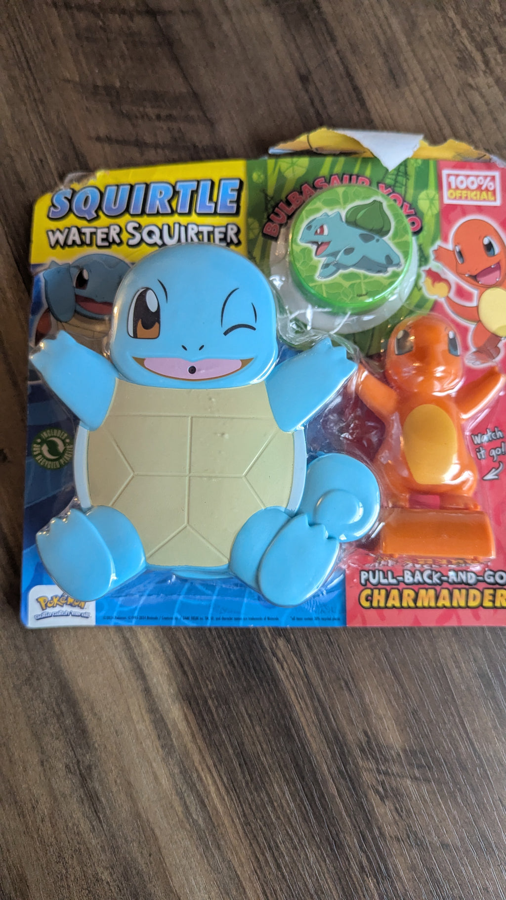 Squirtle Water Squirter, Bulbasaur Yo-yo & Pull Back and Go Charmander Toys.
