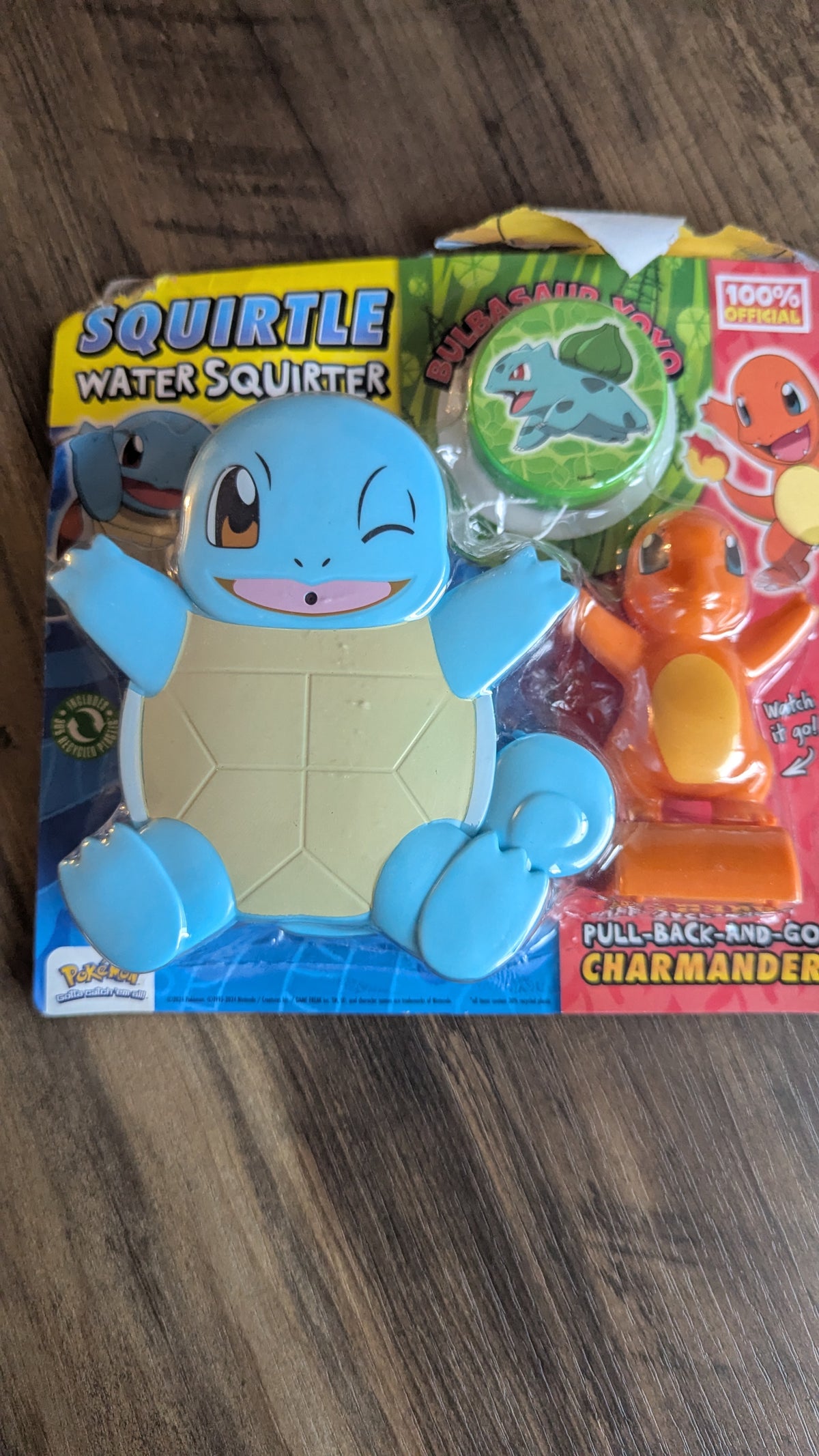 Squirtle Water Squirter, Bulbasaur Yo-yo & Pull Back and Go Charmander Toys.
