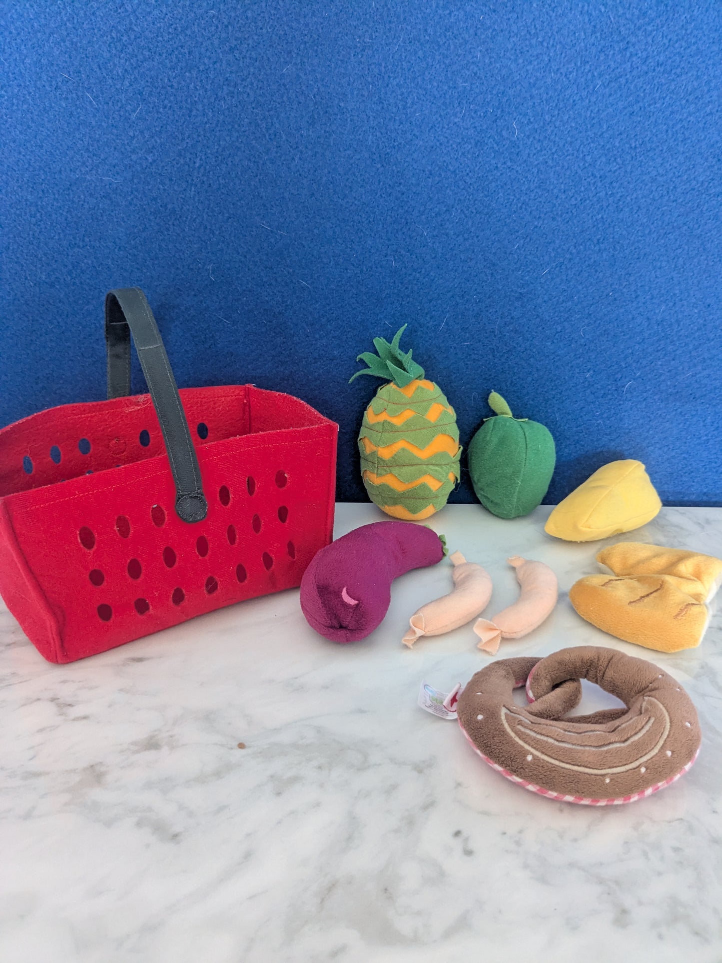 Basket of Plush Food