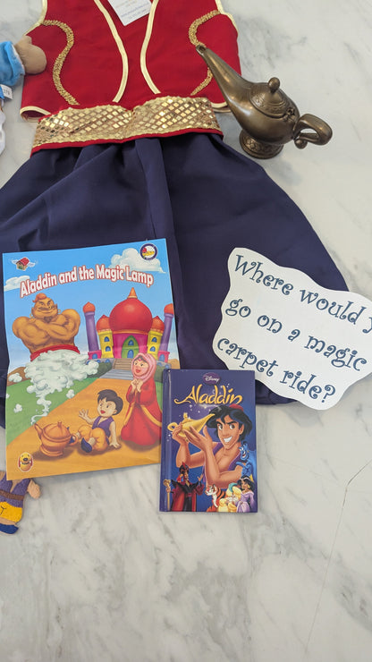 Disney Aladdin 3-5yrs Dress-up, Plush, Book & Teaching Pack