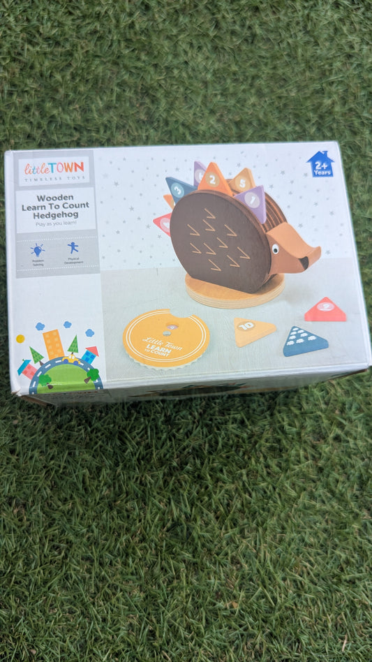 Wooden learn to count hedgehog