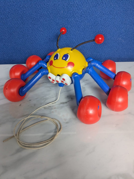 Vintage Kiddicraft 1980s Spider Pull Along