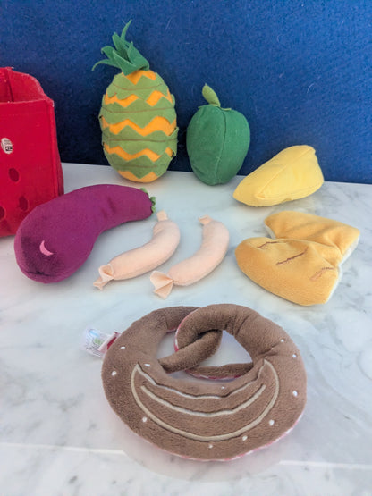 Basket of Plush Food