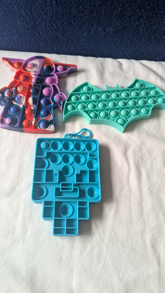 Minecraft, Yoda Star Wars & Batman Sensory Fidget Poppers