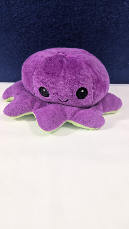 2 in 1 Reversible Octopus Sensory  Plush Small Green/Purple